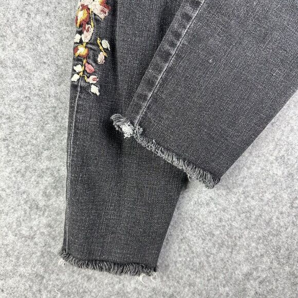 Abercrombie & Fitch Simone High Rise Ankle Jeans Womens 27 Floral Embroidered* - Picture 10 of 16